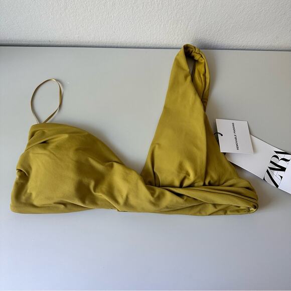 NWT ZARA ASYMMETRIC BIKINI TOP AND BOTTOM. OLIVE GREEN. SIZE SMALL- SET - Picture 6 of 13